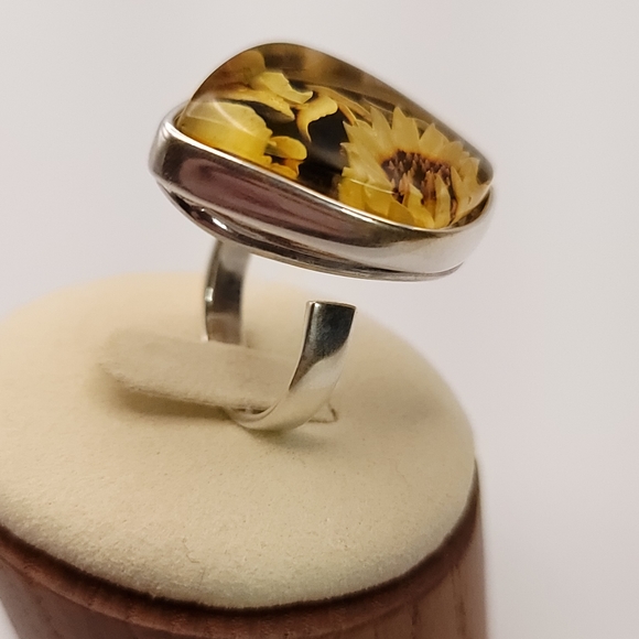 Baltic Amber and sterling silver ring - Picture 3 of 5
